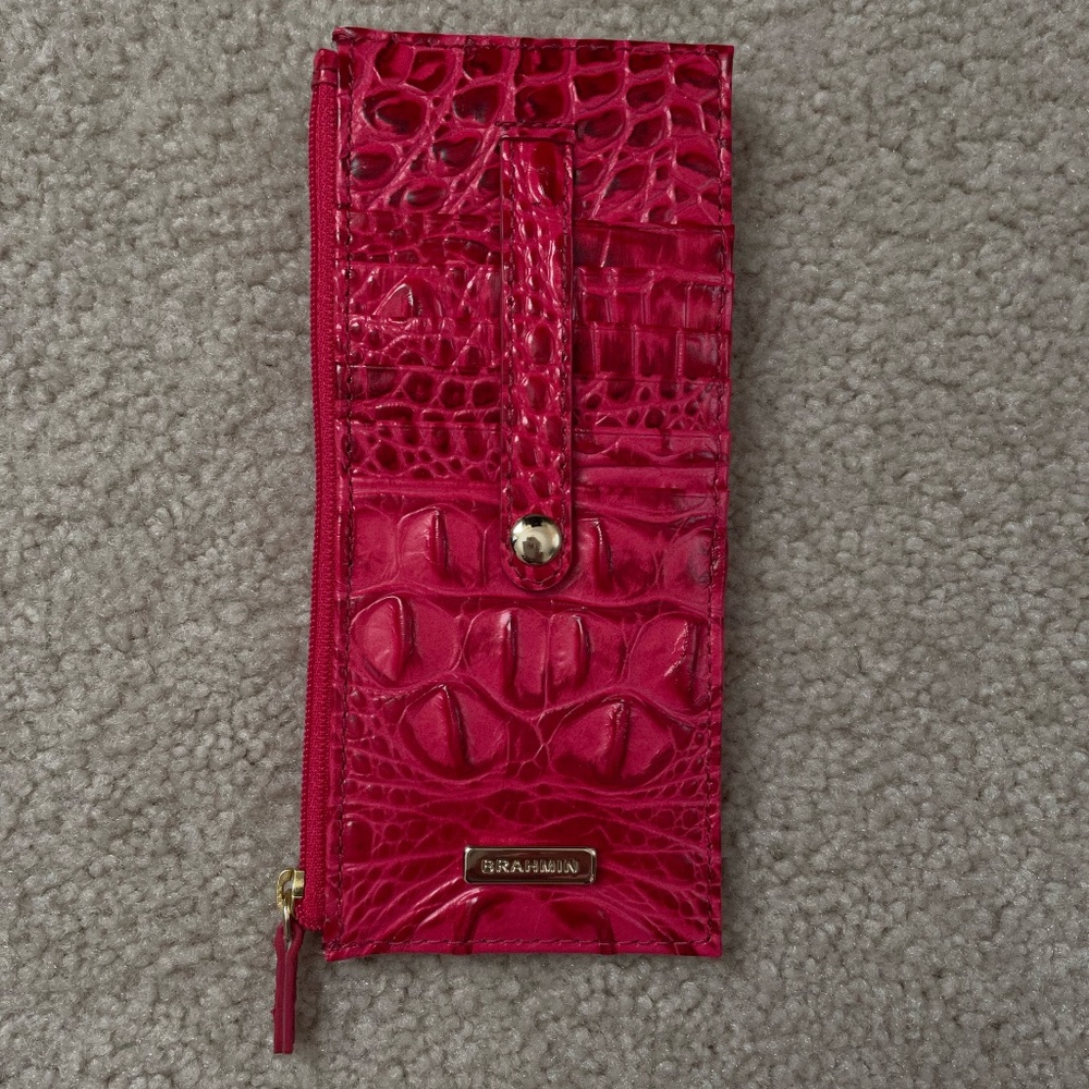 Brahmin Credit Card Wallet Sweetheart Ombre Melbourne Red
